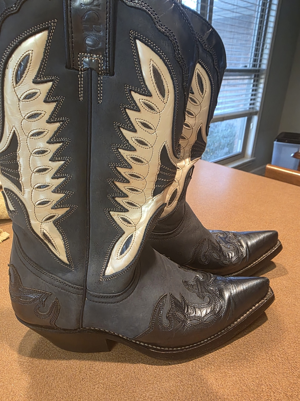 Sancho Navy & Cream Cowboy Boots